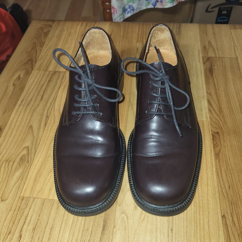 Coach Men's Stanley Dress Shoe Brown Leather Size 8 D Lace Up Round Toe GUC - Picture 2 of 8